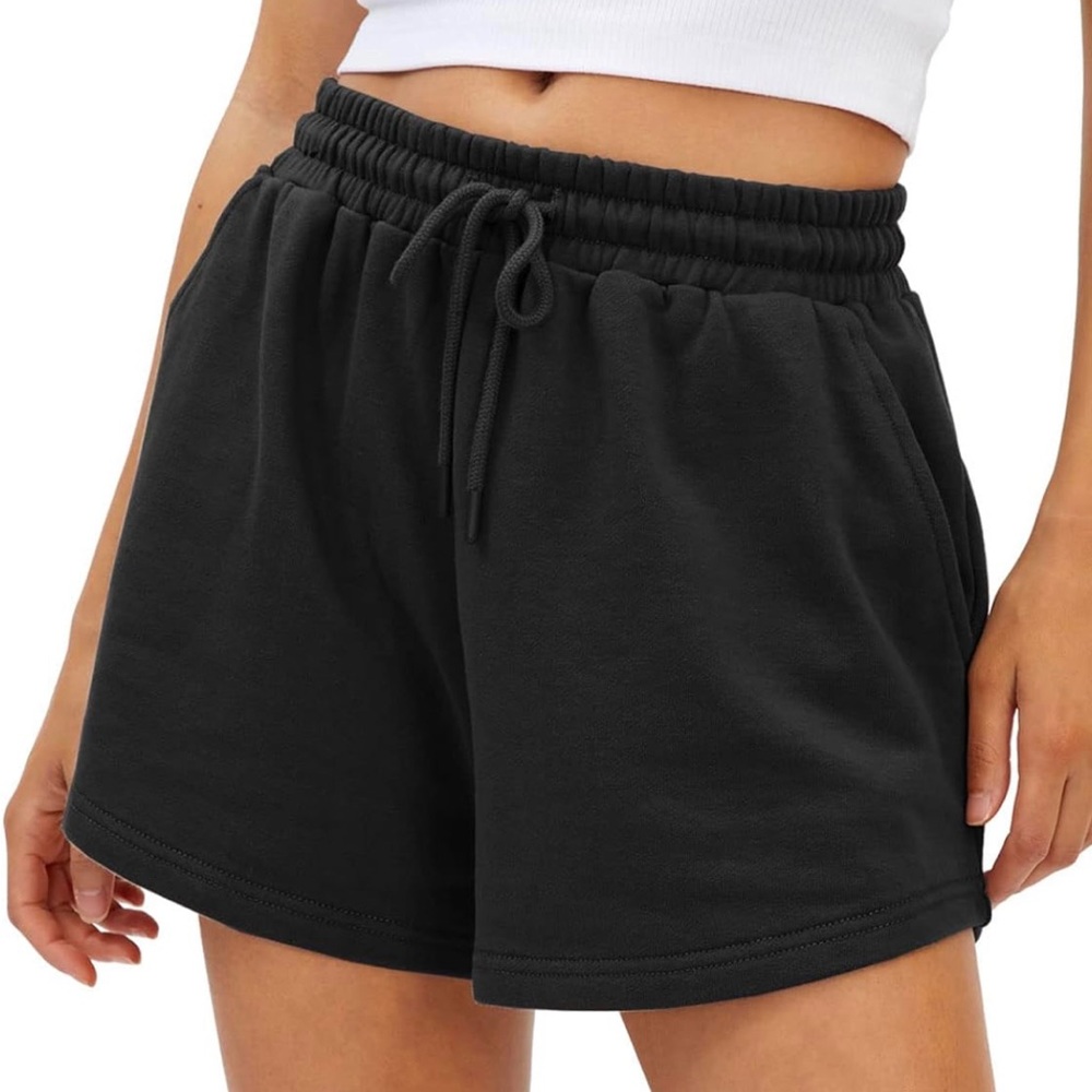 Athletic Shorts Black Cotton - Gently Used